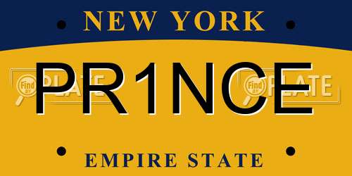 PR1NCE New York License Plate