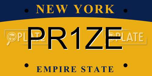 PR1ZE New York License Plate