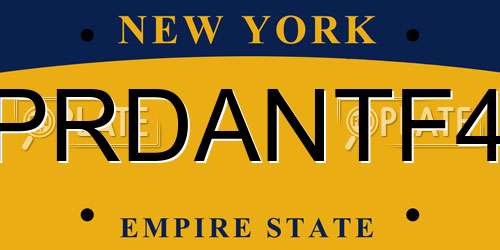 PRDANTF4 New York License Plate