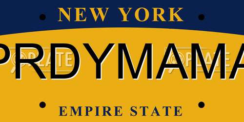 PRDYMAMA New York License Plate