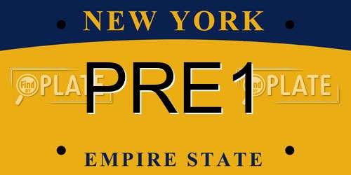 PRE1 New York License Plate