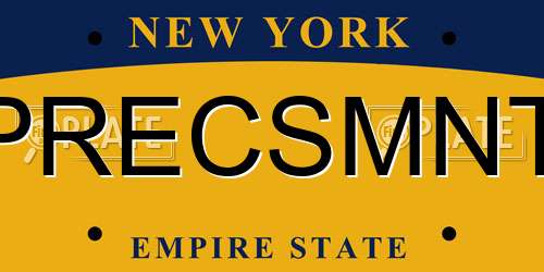 PRECSMNT New York License Plate
