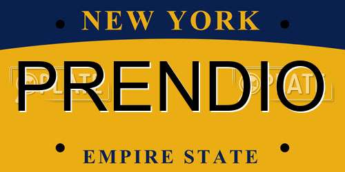 PRENDIO New York License Plate