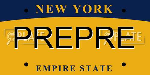 PREPRE New York License Plate