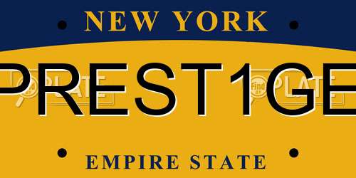 PREST1GE New York License Plate