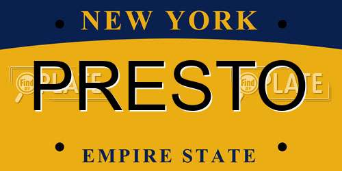 PRESTO New York License Plate