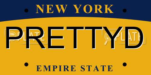 PRETTYD New York License Plate
