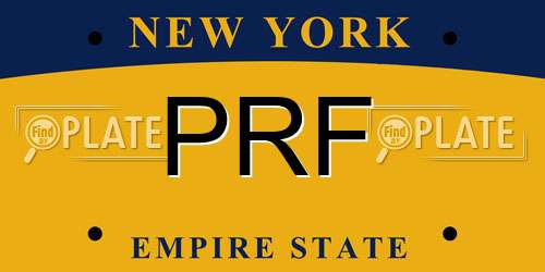 PRF New York License Plate