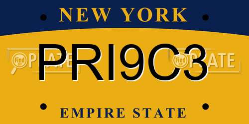 PRI9C3 New York License Plate