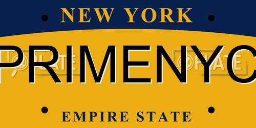PRIMENYC New York License Plate