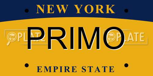 PRIMO New York License Plate