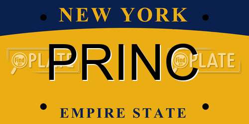 PRINC New York License Plate