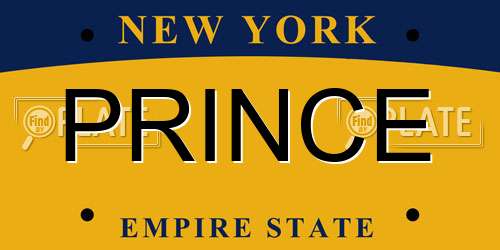 PRINCE New York License Plate