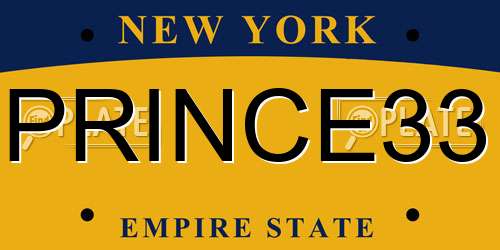 PRINCE33 New York License Plate