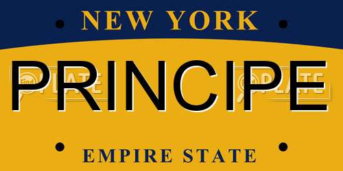 PRINCIPE New York License Plate