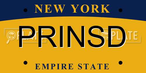 PRINSD New York License Plate