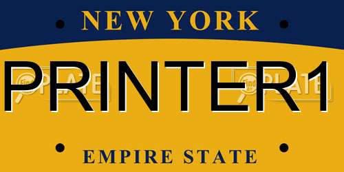 PRINTER1 New York License Plate
