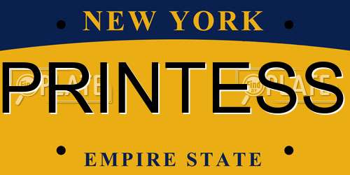 PRINTESS New York License Plate
