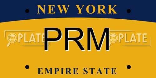 PRM New York License Plate