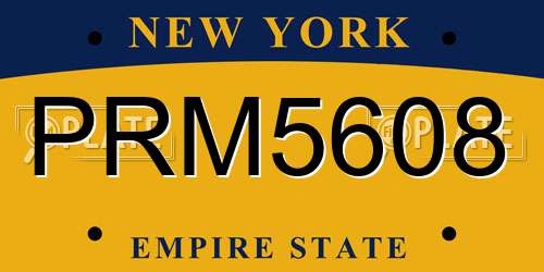 PRM5608 New York License Plate