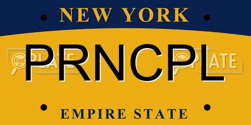 PRNCPL New York License Plate