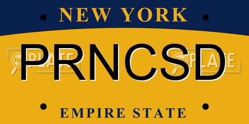 PRNCSD New York License Plate