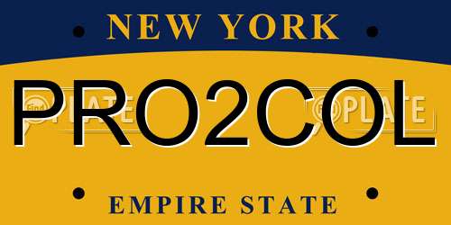 PRO2COL New York License Plate