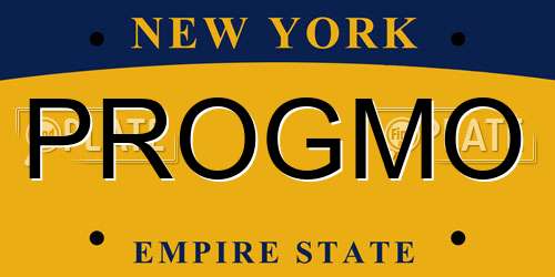 PROGMO New York License Plate