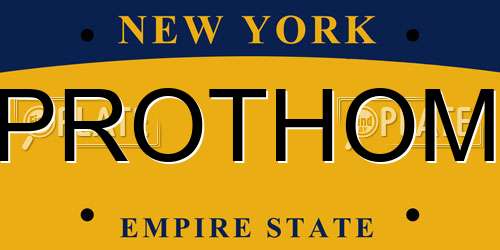 PROTHOM New York License Plate