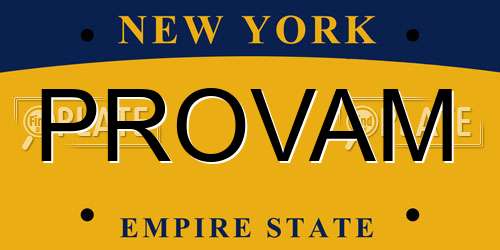 PROVAM New York License Plate
