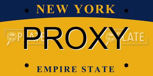 PROXY New York License Plate