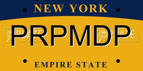 PRPMDP New York License Plate