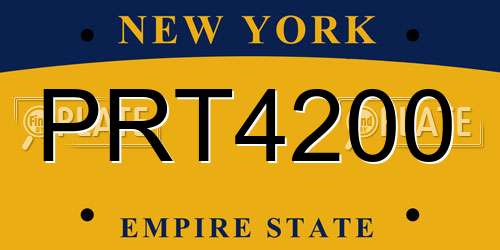 PRT4200 New York License Plate