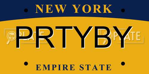 PRTYBY New York License Plate