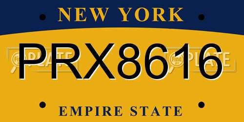 PRX8616 New York License Plate