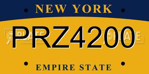 PRZ4200 New York License Plate