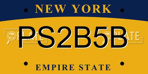 PS2B5B New York License Plate