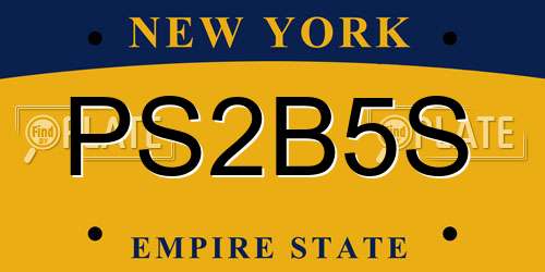 PS2B5S New York License Plate