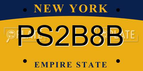 PS2B8B New York License Plate