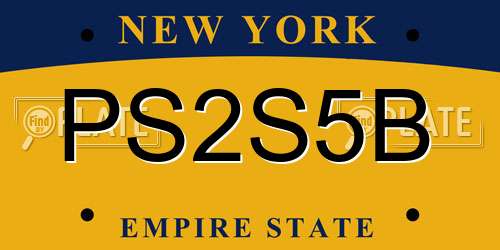 PS2S5B New York License Plate