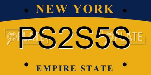 PS2S5S New York License Plate