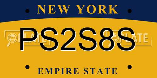 PS2S8S New York License Plate