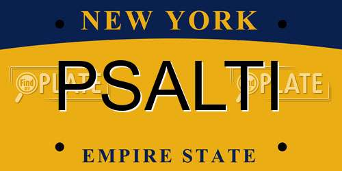 PSALTI New York License Plate