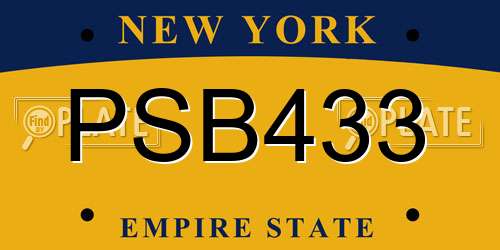 PSB433 New York License Plate