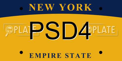PSD4 New York License Plate