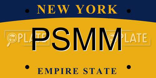 PSMM New York License Plate