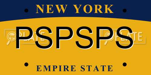 PSPSPS New York License Plate