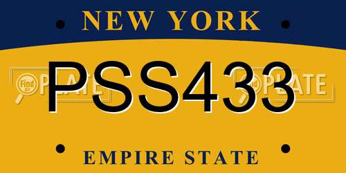 PSS433 New York License Plate