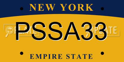PSSA33 New York License Plate
