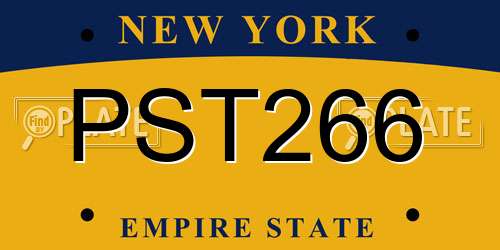 PST266 New York License Plate